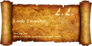 Leeb Leander névjegykártya